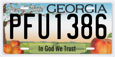 GA license plate PFU1386