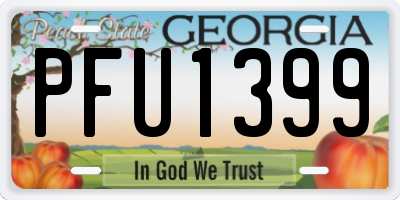 GA license plate PFU1399