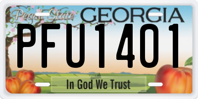 GA license plate PFU1401