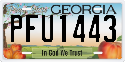 GA license plate PFU1443