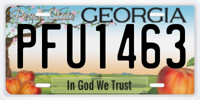 GA license plate PFU1463