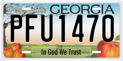 GA license plate PFU1470
