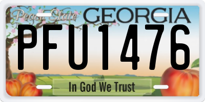 GA license plate PFU1476