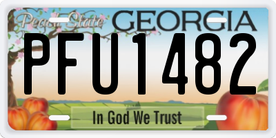 GA license plate PFU1482