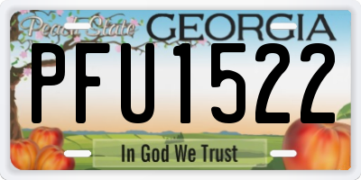 GA license plate PFU1522