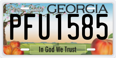 GA license plate PFU1585
