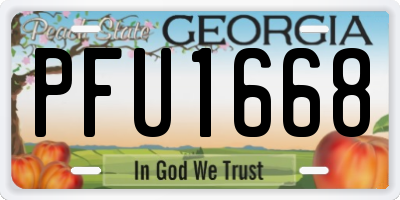 GA license plate PFU1668
