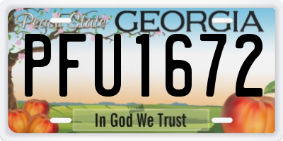 GA license plate PFU1672