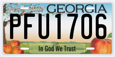GA license plate PFU1706
