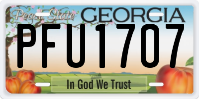 GA license plate PFU1707