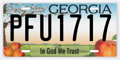GA license plate PFU1717