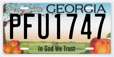 GA license plate PFU1747