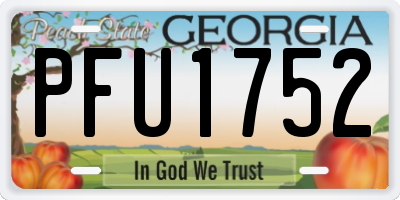 GA license plate PFU1752