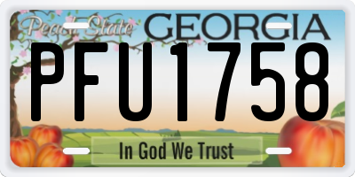GA license plate PFU1758