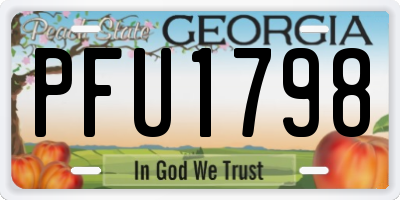 GA license plate PFU1798
