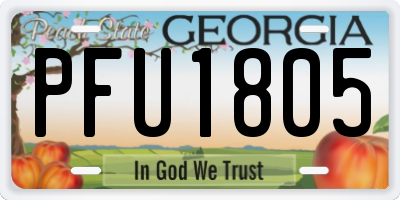 GA license plate PFU1805