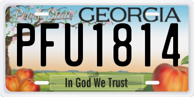 GA license plate PFU1814