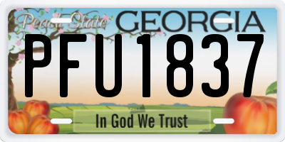 GA license plate PFU1837