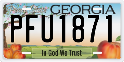GA license plate PFU1871
