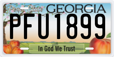 GA license plate PFU1899