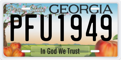 GA license plate PFU1949