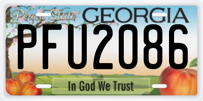 GA license plate PFU2086