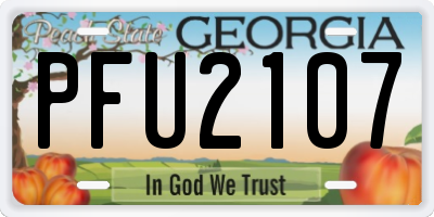 GA license plate PFU2107