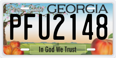 GA license plate PFU2148