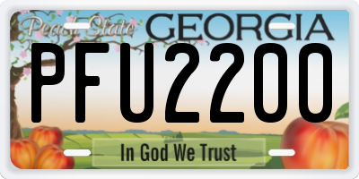 GA license plate PFU2200
