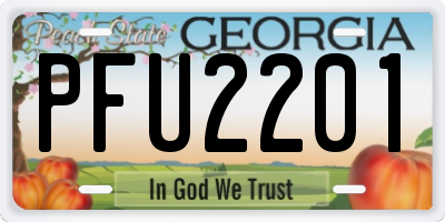 GA license plate PFU2201