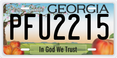 GA license plate PFU2215
