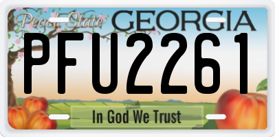 GA license plate PFU2261