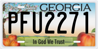 GA license plate PFU2271