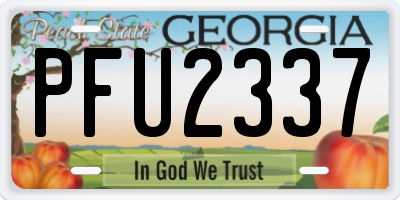 GA license plate PFU2337