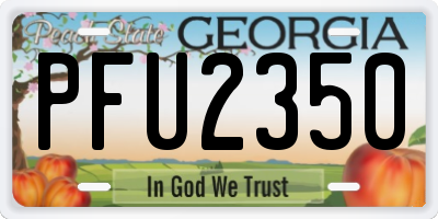 GA license plate PFU2350