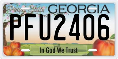 GA license plate PFU2406