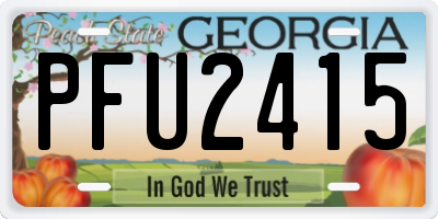 GA license plate PFU2415