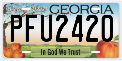 GA license plate PFU2420