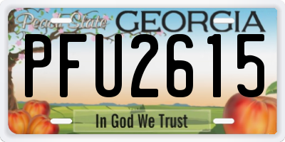 GA license plate PFU2615