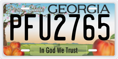 GA license plate PFU2765