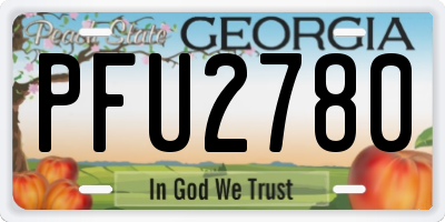 GA license plate PFU2780
