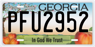 GA license plate PFU2952