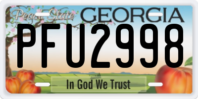 GA license plate PFU2998