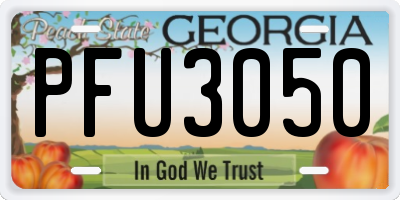 GA license plate PFU3050