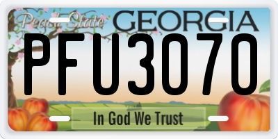 GA license plate PFU3070