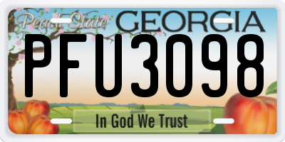 GA license plate PFU3098