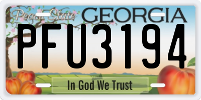 GA license plate PFU3194