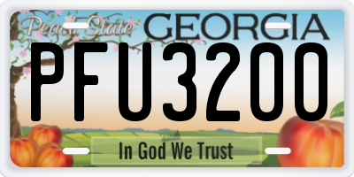 GA license plate PFU3200