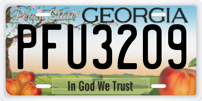 GA license plate PFU3209