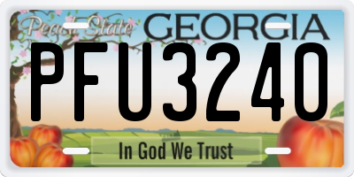 GA license plate PFU3240